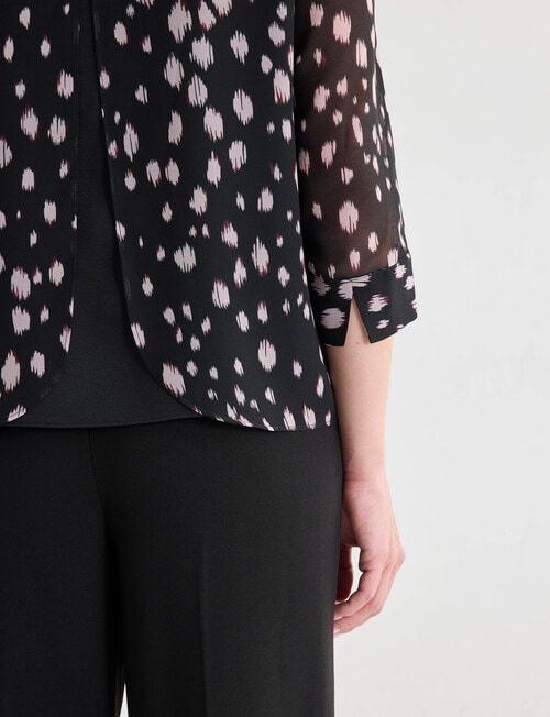 Oliver Black Blurred Spot Double Layer Top, Black & Blush product photo View 06 L