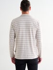 Chisel Yarn Dyed Stripe Long Sleeve Polo Shirt, Oat Marle product photo View 02 S