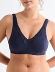 Lyric Soft Cup Cotton Bra, Indigo, B-DD product photo