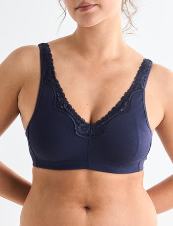 Lyric Soft Cup Cotton Bra, Indigo, B-DD product photo
