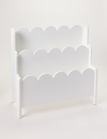 Teeny Weeny Scalloped Book Storage,White product photo
