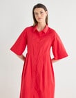 Jigsaw Angle Shirt Dress, Crimson Red product photo View 03 S