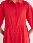 Jigsaw Angle Shirt Dress, Crimson Red product photo View 05 S