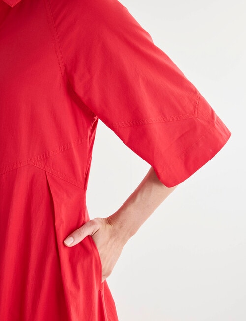 Jigsaw Angle Shirt Dress, Crimson Red product photo View 08 L