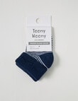 Teeny Weeny Merino Stripe TOT Socks, Navy & Cream product photo View 02 S