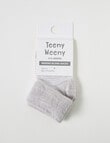 Teeny Weeny Merino Stripe TOT Socks, Light Grey & Cream product photo View 02 S