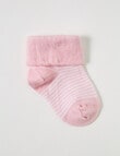 Teeny Weeny Merino Stripe TOT Socks, Pink & Cream product photo
