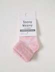 Teeny Weeny Merino Stripe TOT Socks, Pink & Cream product photo View 02 S