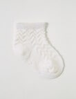 Teeny Weeny Merino Zig Zag Crew Socks, Cream product photo