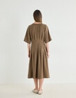 Jigsaw Define Pleat Waist Dress, Dark Pecan product photo View 02 S