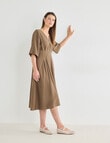 Jigsaw Define Pleat Waist Dress, Dark Pecan product photo View 07 S