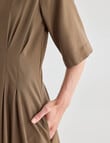 Jigsaw Define Pleat Waist Dress, Dark Pecan product photo View 08 S