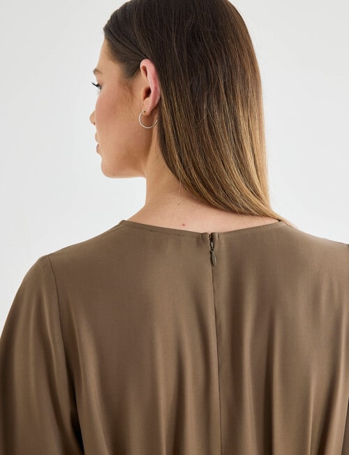 Jigsaw Define Pleat Waist Dress, Dark Pecan product photo View 10 L