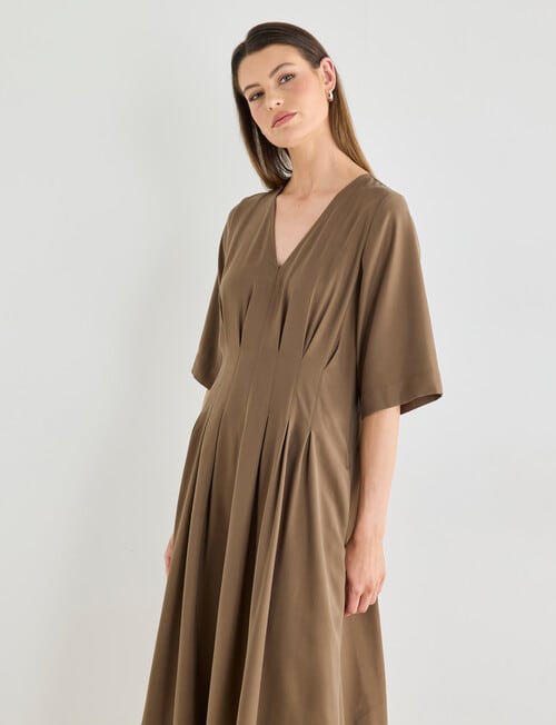 Jigsaw Define Pleat Waist Dress, Dark Pecan product photo View 11 L