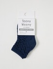 Teeny Weeny Merino Zig Zag Crew Socks, Navy product photo View 02 S