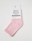 Teeny Weeny Merino Crew Socks, Pink & Cream product photo View 02 S