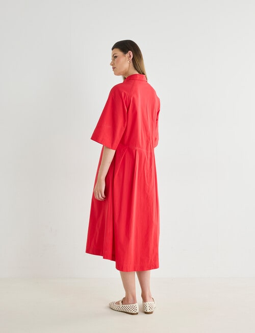 Jigsaw Angle Shirt Dress, Crimson Red product photo View 02 L