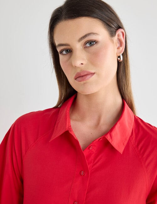 Jigsaw Angle Shirt Dress, Crimson Red product photo View 04 L