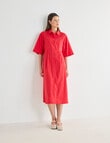 Jigsaw Angle Shirt Dress, Crimson Red product photo View 06 S