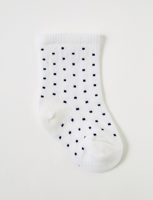 Teeny Weeny Merino Crew Socks, Navy & Cream product photo