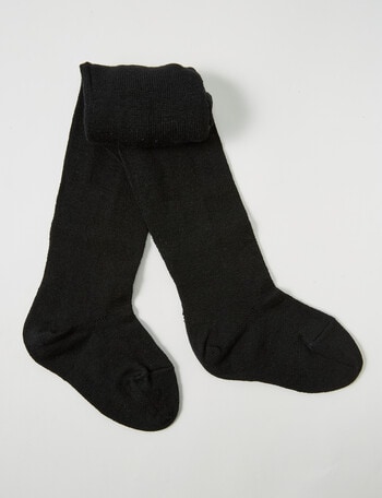 Teeny Weeny Merino Plain Tights, Black product photo