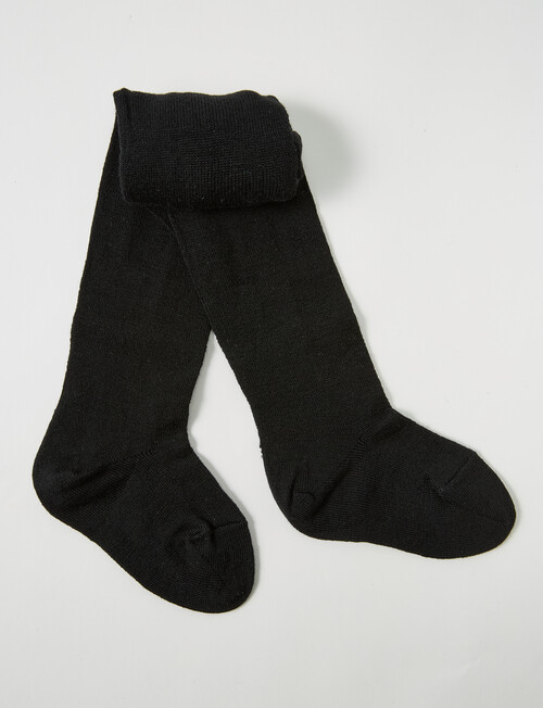 Teeny Weeny Merino Plain Tights, Black product photo
