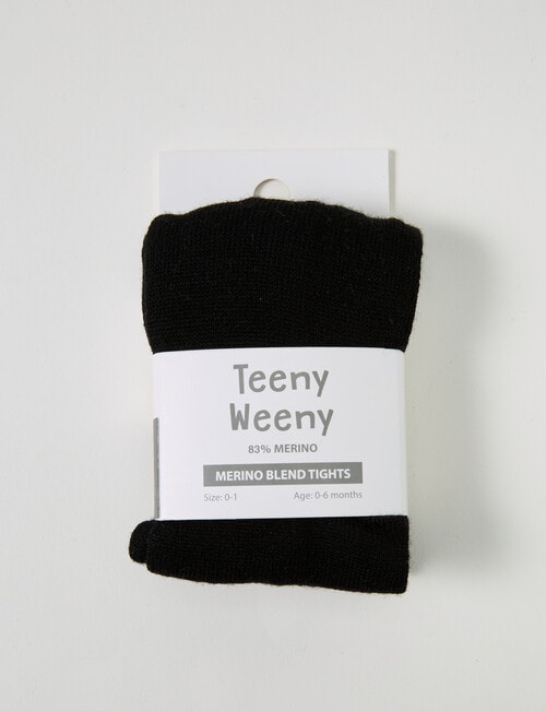 Teeny Weeny Merino Plain Tights, Black product photo View 02 L