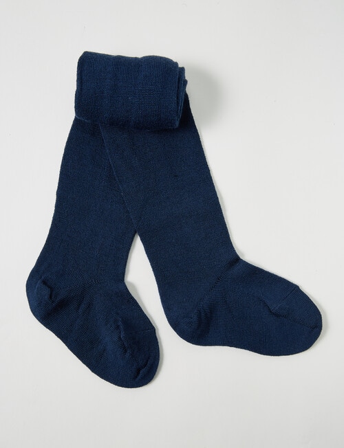 Teeny Weeny Merino Plain Tights, Navy product photo