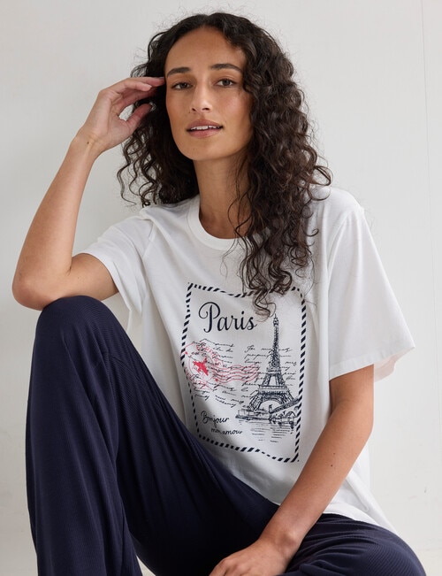 Zest Sleep Printed Tee, Paris product photo