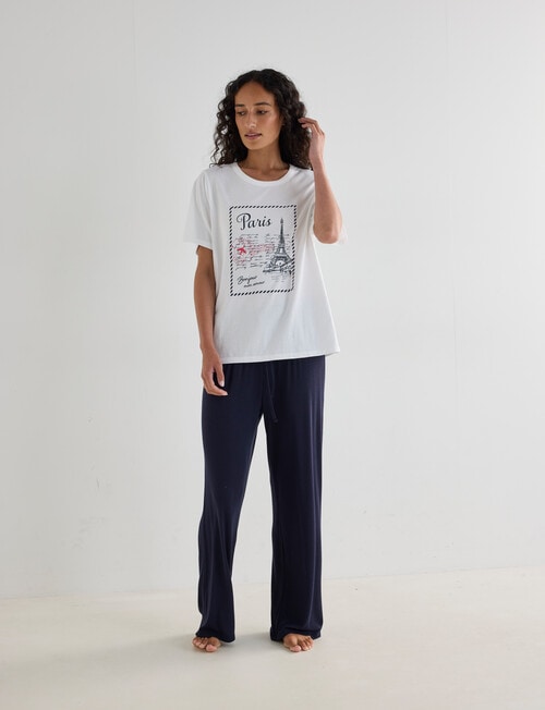 Zest Sleep Printed Tee, Paris product photo View 03 L