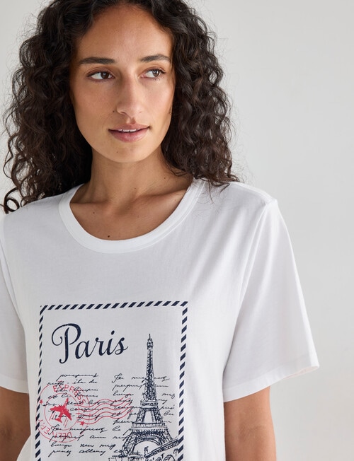 Zest Sleep Printed Tee, Paris product photo View 04 L