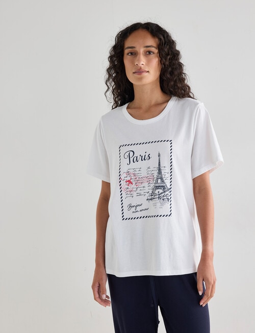 Zest Sleep Printed Tee, Paris product photo View 05 L