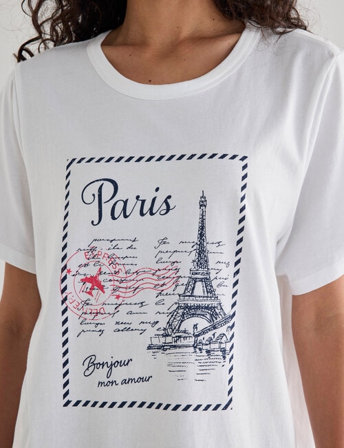 Zest Sleep Printed Tee, Paris product photo View 06 L