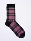 DS Socks Merino Crew Tartan Sock, Mauve product photo