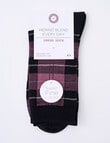 DS Socks Merino Crew Tartan Sock, Mauve product photo View 02 S