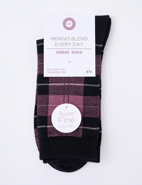 DS Socks Merino Crew Tartan Sock, Mauve product photo View 02 L