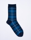 DS Socks Merino Crew Tartan Sock, Navy product photo