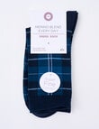 DS Socks Merino Crew Tartan Sock, Navy product photo View 02 S