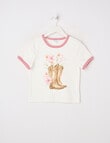 Switch Cowgirl Boots Short Sleeve Ringer Tee, Vanilla product photo