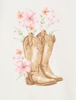 Switch Cowgirl Boots Short Sleeve Ringer Tee, Vanilla product photo View 02 S