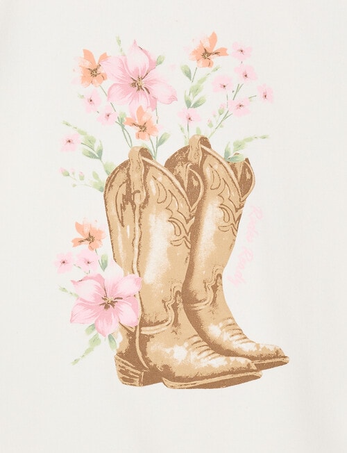 Switch Cowgirl Boots Short Sleeve Ringer Tee, Vanilla product photo View 02 L