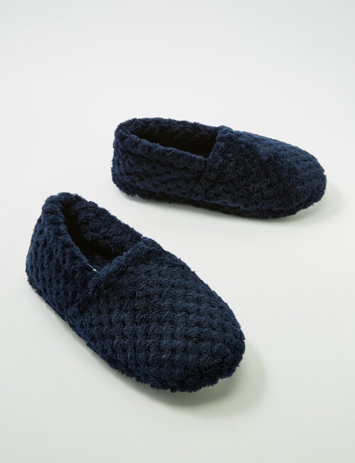 Whistle Sleep Basket Weave Luxe Slipper, Navy product photo