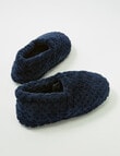 Whistle Sleep Basket Weave Luxe Slipper, Navy product photo View 02 S