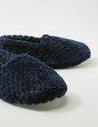 Whistle Sleep Basket Weave Luxe Slipper, Navy product photo View 03 S