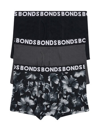 Bonds Classic Trunk, 3-Pack, Nocturnal Petals, Black Rock & Nu Black product photo