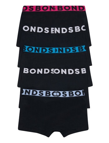 Bonds Classic Trunk, 5-Pack, Black with Blueberry, Black & Blue Waistbands product photo