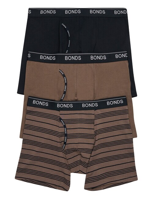 Bonds Guyfront Mid Trunk, 3-Pack, Retro Stripe, Ashen Stone & Nu Black product photo