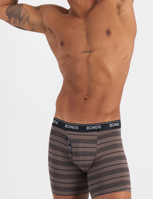 Bonds Guyfront Mid Trunk, 3-Pack, Retro Stripe, Ashen Stone & Nu Black product photo View 03 L