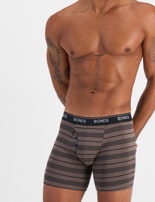 Bonds Guyfront Mid Trunk, 3-Pack, Retro Stripe, Ashen Stone & Nu Black product photo View 04 L