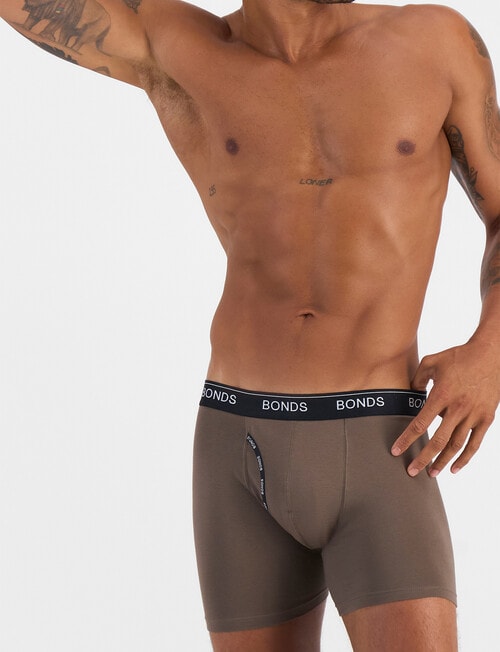 Bonds Guyfront Mid Trunk, 3-Pack, Retro Stripe, Ashen Stone & Nu Black product photo View 07 L